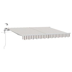 vidaXL Ausziehbare Markise Hellgrau und Wei&szlig; 300 x 250 cm Polyester