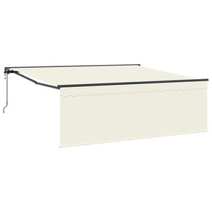 vidaXL Ausziehbare Markise Creme 400 x 300 cm Polyester und Aluminium