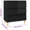 vidaXL Sideboard Hochglanz-Schwarz 60x35x69 cm Holzwerkstoff