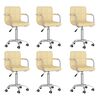 vidaXL Esszimmerst&uuml;hle 6 Stk. Drehbar Creme Kunstleder