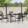 vidaXL Garten Essgruppe 5 pcs Schwarz Pulverbeschichteter Stahl