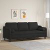 vidaXL 3-Sitzer-Sofa mit Kissen Schwarz 210 cm Stoff