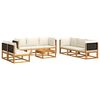 vidaXL 9-tlg. Gartensofa-Set mit Kissen Holz Akazie & Rattan
