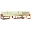 vidaXL Outdoor-Sofagarnitur mit Kissen 5 pcs Natur und Creme
