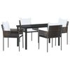 vidaXL Garten Essgruppe 5 pcs Braun und Schwarz PE-Rattan