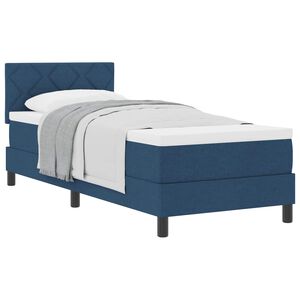 vidaXL Boxspringbett mit Kopfteil Blau 80 x 200 cm Stoff
