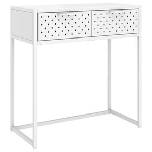 vidaXL Konsolentisch Wei&szlig; 72x35x75 cm Stahl