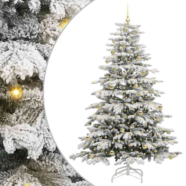 vidaXL Künstlicher klappbarer Weihnachtsbaum Weiß 240 cm PE und PVC
