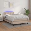 vidaXL Boxspringbett mit Matratze & LED Cappuccino-Braun 120x190 cm