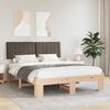 vidaXL Bettgestell mit gepolstertem Kopfteil Taupe 150 x 200 cm