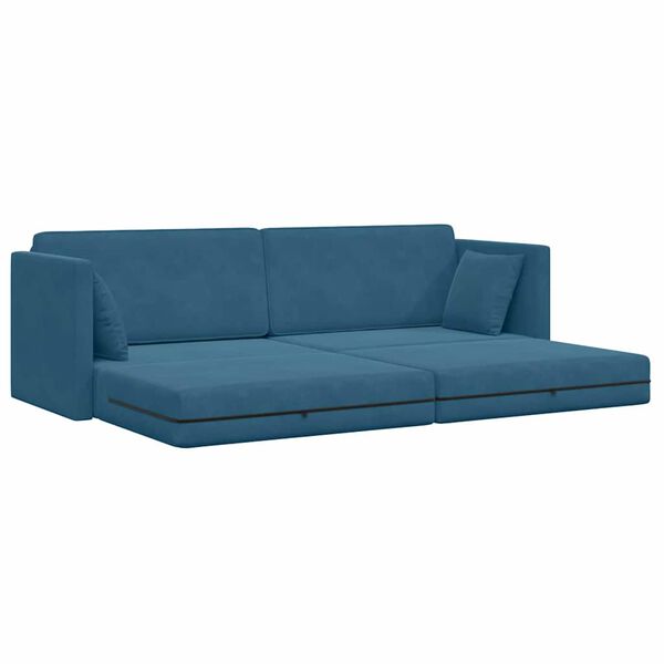 vidaXL Boden-Sofa-Bett Blau 213 x 70 x 77 cm Samt
