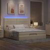 vidaXL Ottoman-Bett mit Matratze & LEDs Creme 160x200 cm Stoff