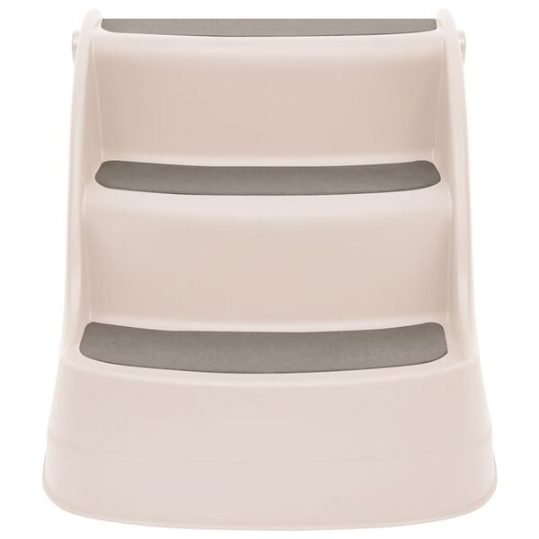 vidaXL Hundetreppe mit 3 Stufen Klappbar Creme 50x38x38 cm Kunststoff