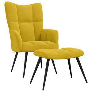 vidaXL Relaxsessel mit Hocker Senfgelber Samt