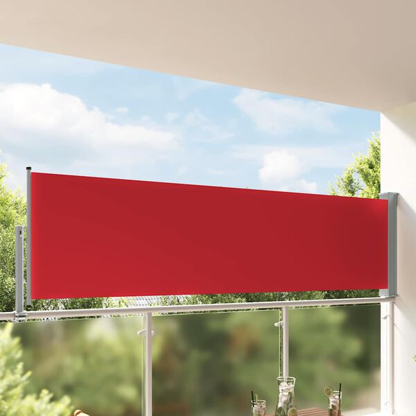 vidaXL Ausziehbare Seitenmarkise 100x300 cm Rot