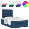 vidaXL Ottoman-Bett mit Matratze & LEDs Blau 120x190 cm Stoff