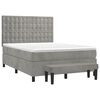 vidaXL Boxspringbett mit Matratze Hellgrau 140x190 cm Samt