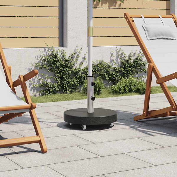 vidaXL Sonnenschirmst&auml;nder Granit 30 kg Rund Schwarz