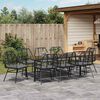 vidaXL Garten Essgruppe 9 pcs Schwarz Poly-Rattan
