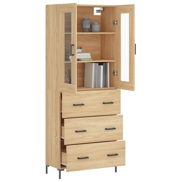 vidaXL Highboard Sonoma-Eiche 69,5x34x180 cm Holzwerkstoff
