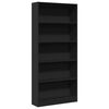 vidaXL B&uuml;cherregal Schwarz 80x24x176 cm Holzwerkstoff