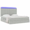 vidaXL Bett mit Stauraum und LED mit LED Hellgrau 180 x 200 cm Samt