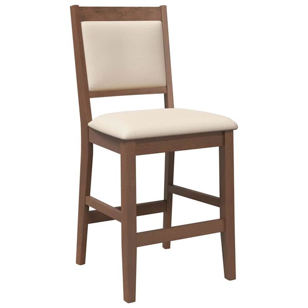 vidaXL Barhocker mit Kissen 2 Stk. Braun Massivholz Gummibaum