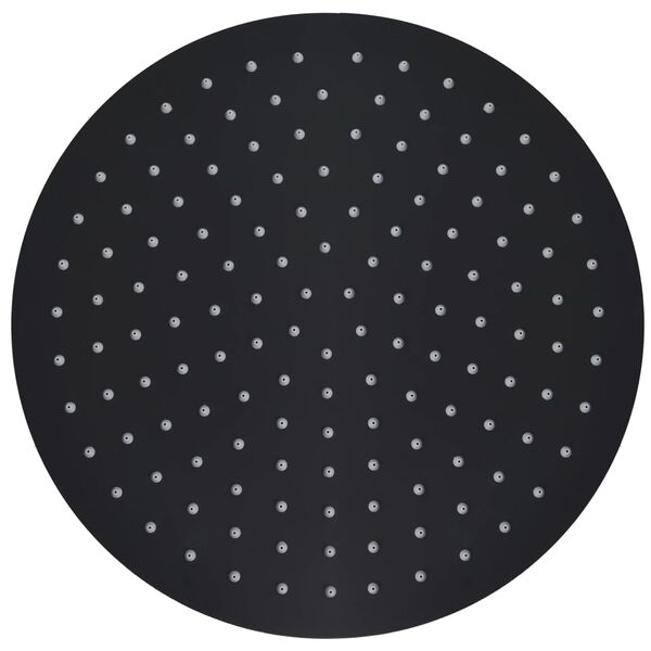 vidaXL Regenbrause Edelstahl 30 cm Rund Schwarz