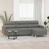vidaXL 3-Sitzer-Sofa mit Hocker Dunkelgrau 210 cm Stoff