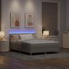 vidaXL LED Boxspringbett mit Matratze mit LED Taupe 160 x 200 cm Stoff