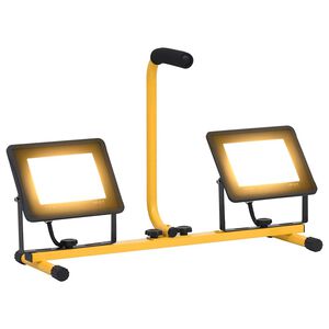 vidaXL LED-Fluter mit Handgriff 2x50 W Warmwei&szlig;