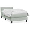 vidaXL Boxspringbett mit Matratze Hellgrau 80x210 cm Samt
