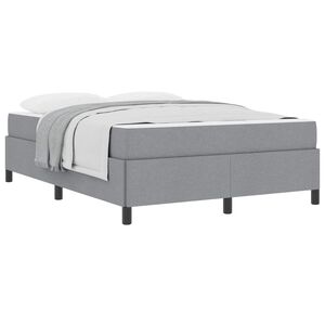 vidaXL Boxspringbett mit Matratze Hellgrau 140 x 190 cm Stoff