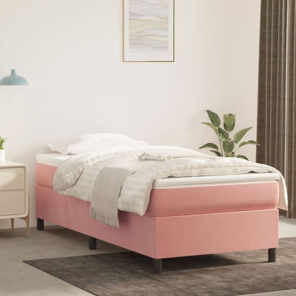 vidaXL Boxspringbettgestell Rosa 90x190 cm Samt
