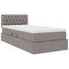 vidaXL Bett mit Stauraum und LED mit Matratze Taupe 90 x 190 cm Stoff