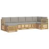 vidaXL Outdoor-Sofagarnitur 7 pcs Wei&szlig; und Hellgrau