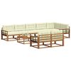 vidaXL Outdoor-Sofagarnitur mit Kissen 9 pcs Natur und Creme