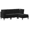 vidaXL Wohnzimmergarnitur mit Kissen mit Speicher 4 pcs Schwarz Samt