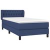 vidaXL Boxspringbett mit Matratze Blau 100x200 cm Stoff