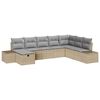 vidaXL Gartensofa-set mit Kissen 8 pcs Beige Poly-Rattan