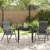 vidaXL Garten Essgruppe 3 pcs Grau Pulverbeschichteter Stahl