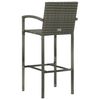 vidaXL 5-tlg. Garten-Bar-Set mit Armlehnen Poly Rattan Grau