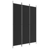vidaXL 3-tlg. Paravent Schwarz 150x220 cm Stoff