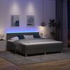 vidaXL LED Boxspringbett mit Matratze Dunkelgrau 180 x 200 cm Stoff