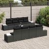 vidaXL Garten-Sofa-Set mit Kissen 8 pcs Schwarz Poly-Rattan