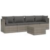 vidaXL 5-tlg. Garten-Lounge-Set mit Kissen Grau Poly Rattan