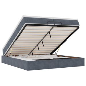 vidaXL Ottoman-Bett mit Matratzen Dunkelgrau 200x200 cm Samt