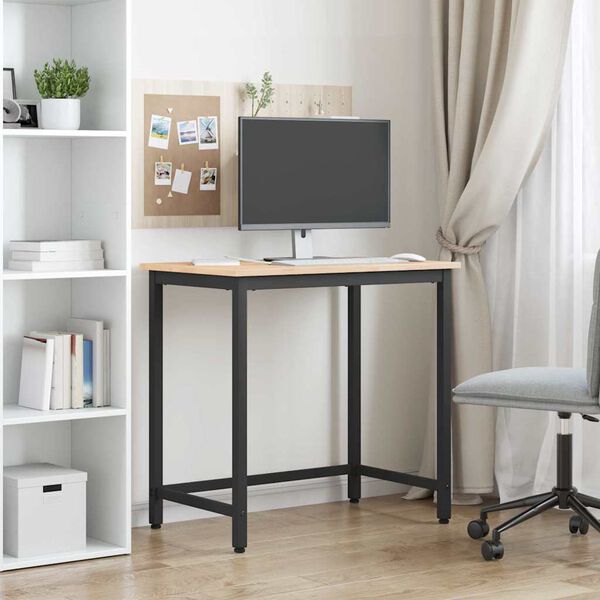 vidaXL Tisch Natur 80 x 50 x 77 cm Ingenieure Holz und Stahl