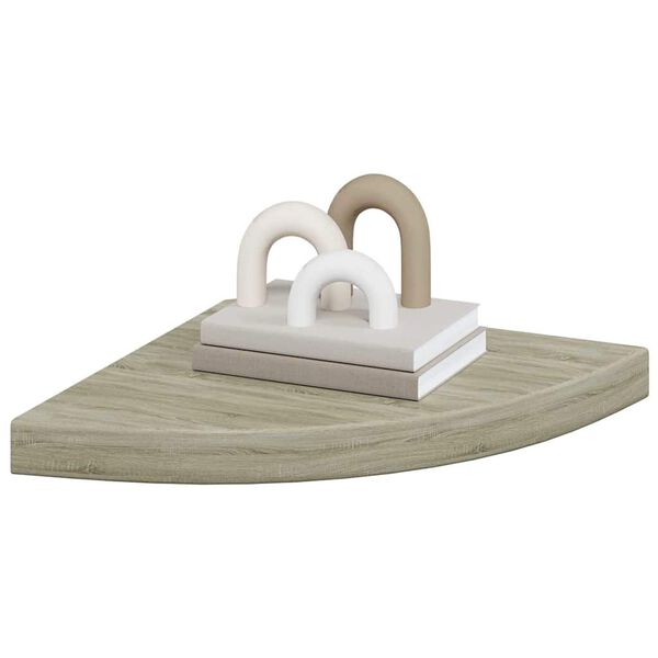 vidaXL Eck-Schweberegale 2 Stk. Eichen-Optik 35x35x3,8 cm MDF