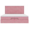 vidaXL Ottoman-Bett mit Matratzen Rosa 200x200 cm Samt